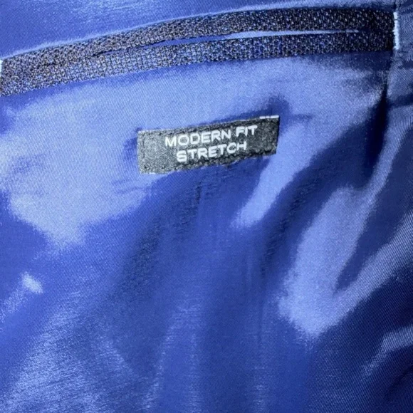 NWT KENNETH COLE CHILLFLEX BLUE CHECK HALF LINED PEAK LAPEL BLAZER 48R - Picture 9 of 13